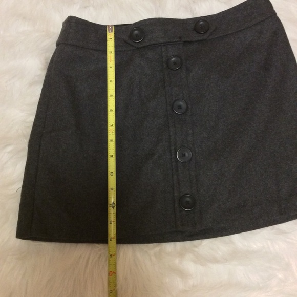 Gap Wool Mini Skirt Gray with Button Front - Picture 3 of 4